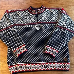 Dale of Norway Navy and Red Crewneck Sweater Gore Tex